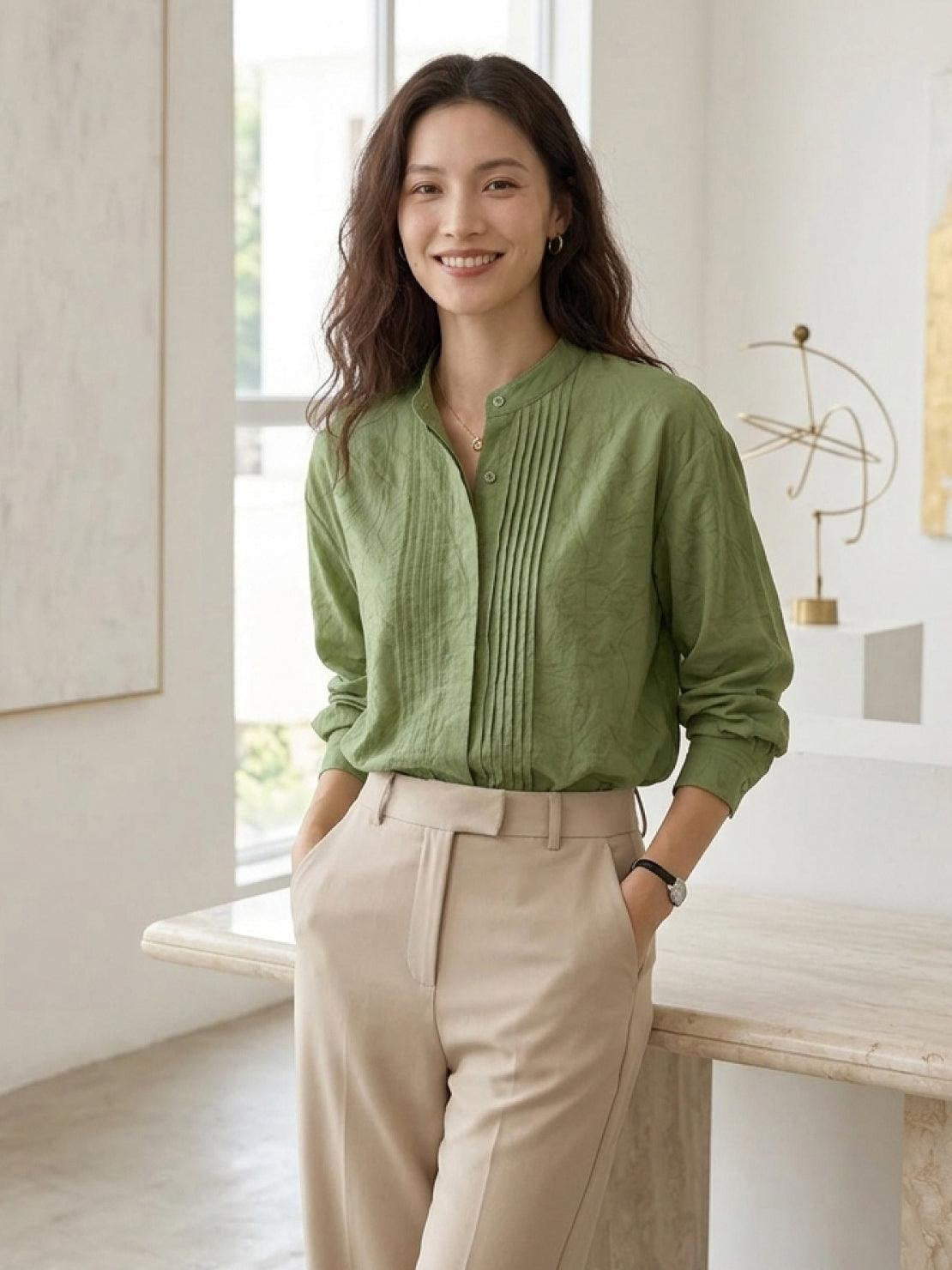 100% Linen Oversized Jacquard Shirt