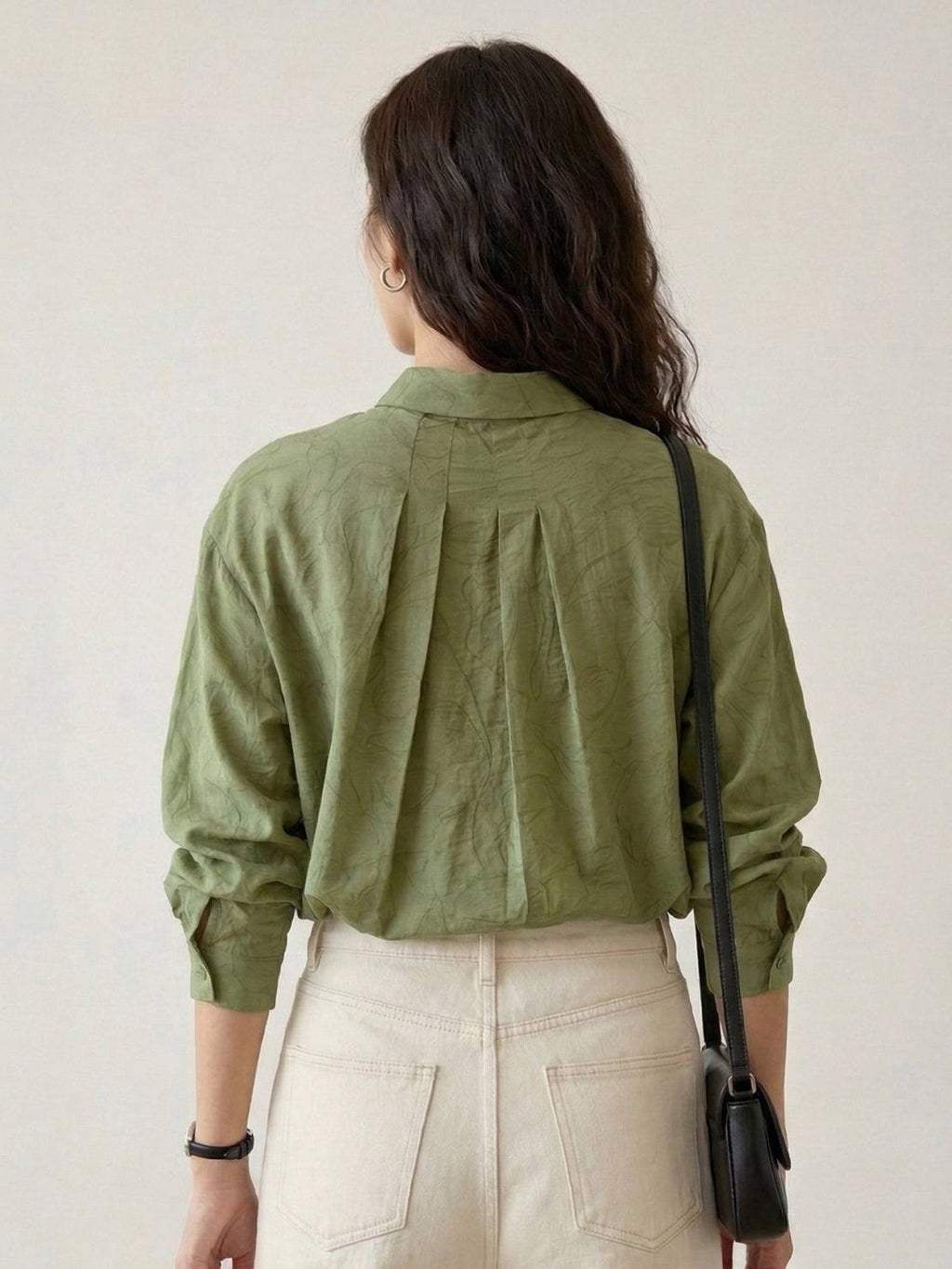 100% Linen Oversized Jacquard Shirt